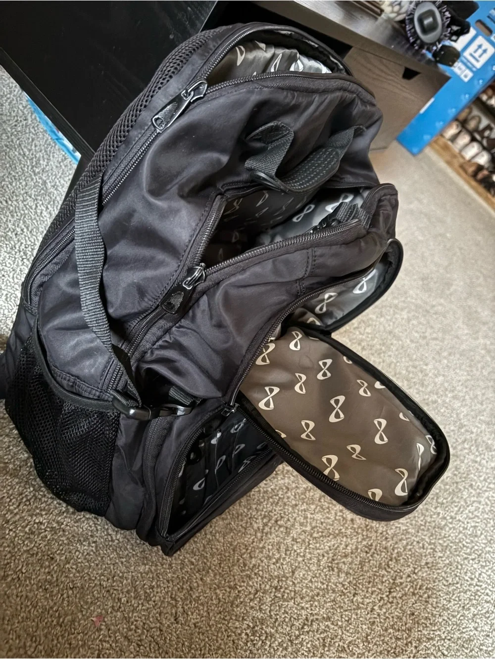 NFINITY Black Backpack with Hot Pink Infinity Logo